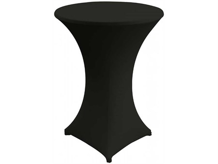 Ståbord med stretchöverdrag, 80cm ø, svart